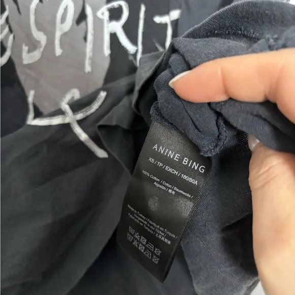 Anine Bing Kent Spirit Cotton T-Shirt in XS very oversized - Picture 7 of 7